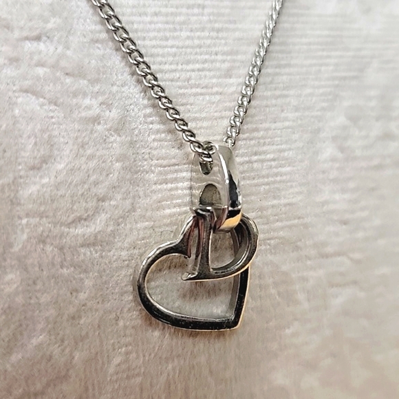 DIOR OPEN HEART D NECKLACE SILVER - Picture 3 of 4